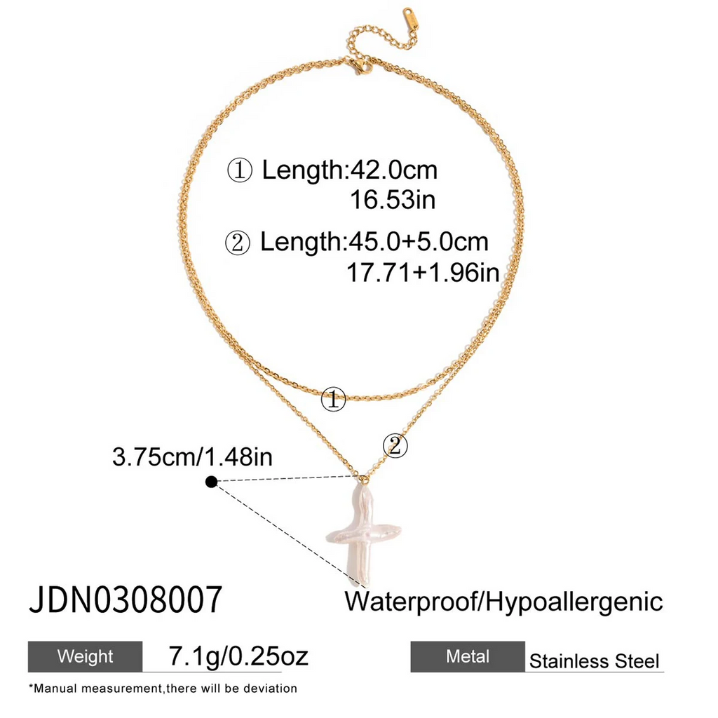 Pearl Cross Necklace
