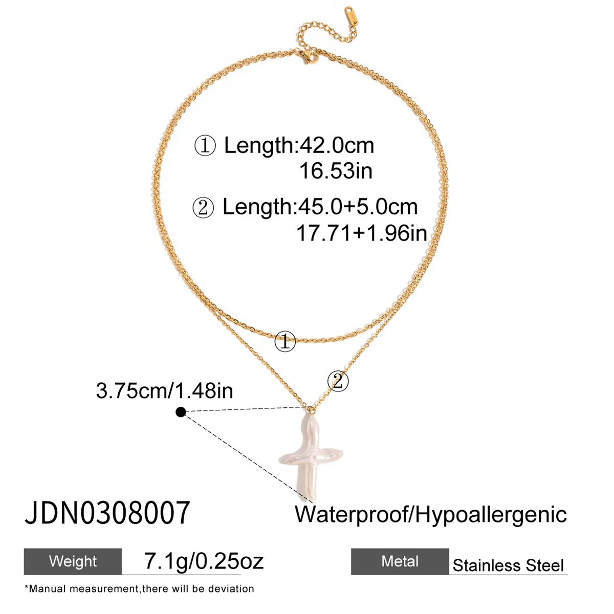Pearl Cross Necklace