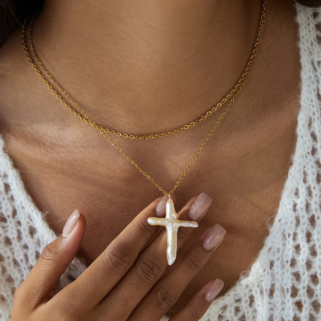 Pearl Cross Necklace
