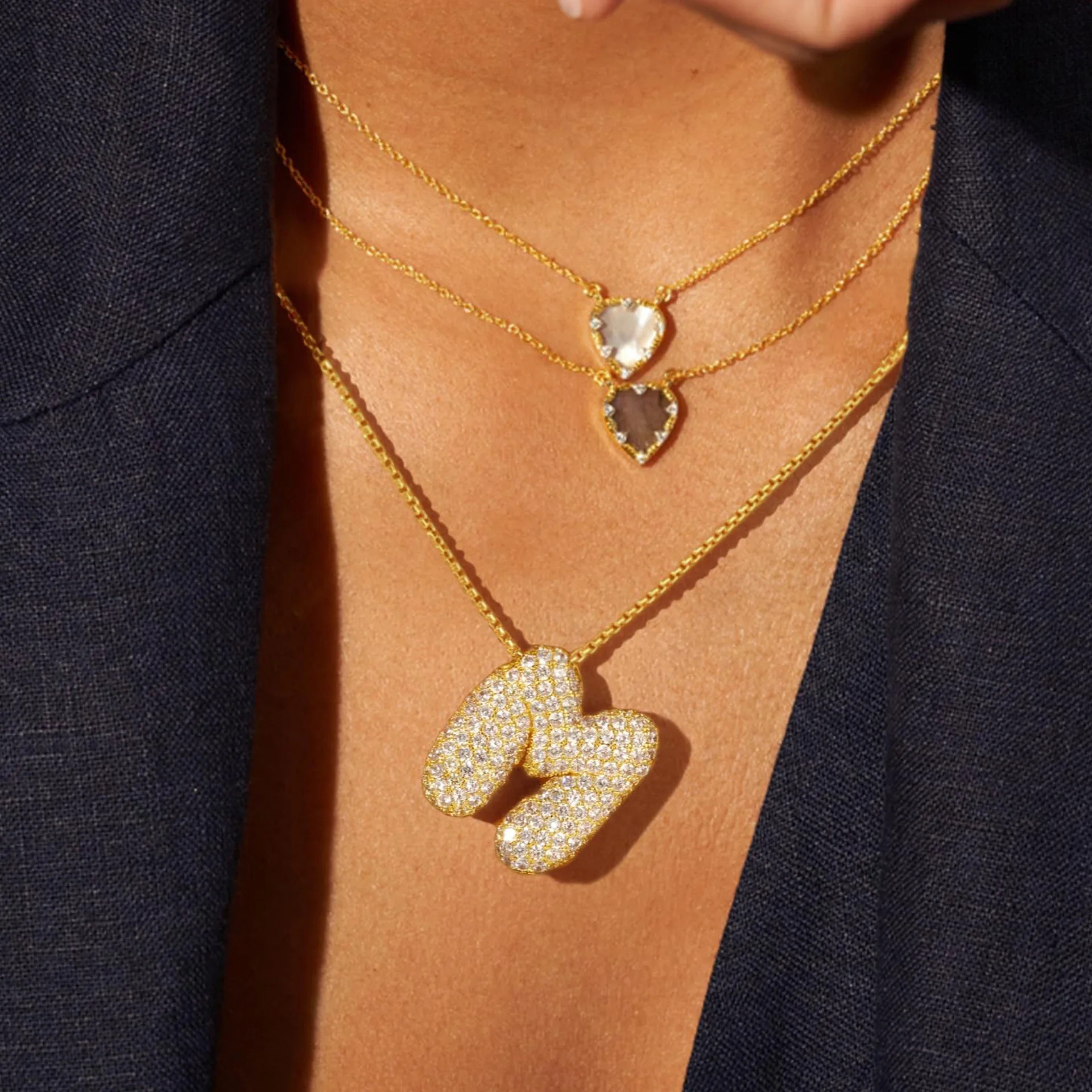 BRINDISI™ Crystal Bubble Letter Necklace