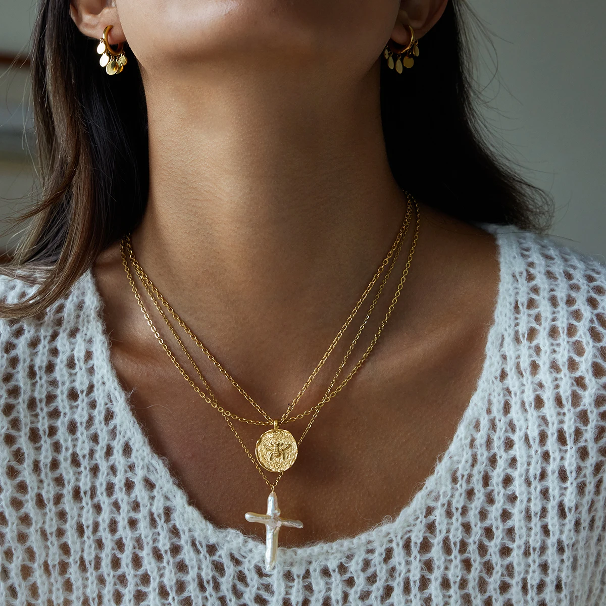 Pearl Cross Necklace