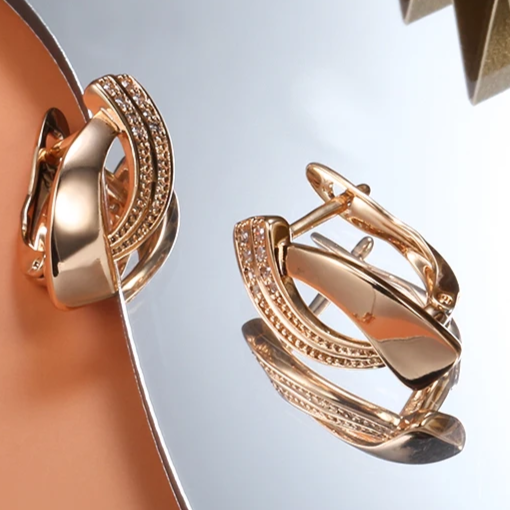 BRINDISI™ Lux Rose Gold Geometry Earrings