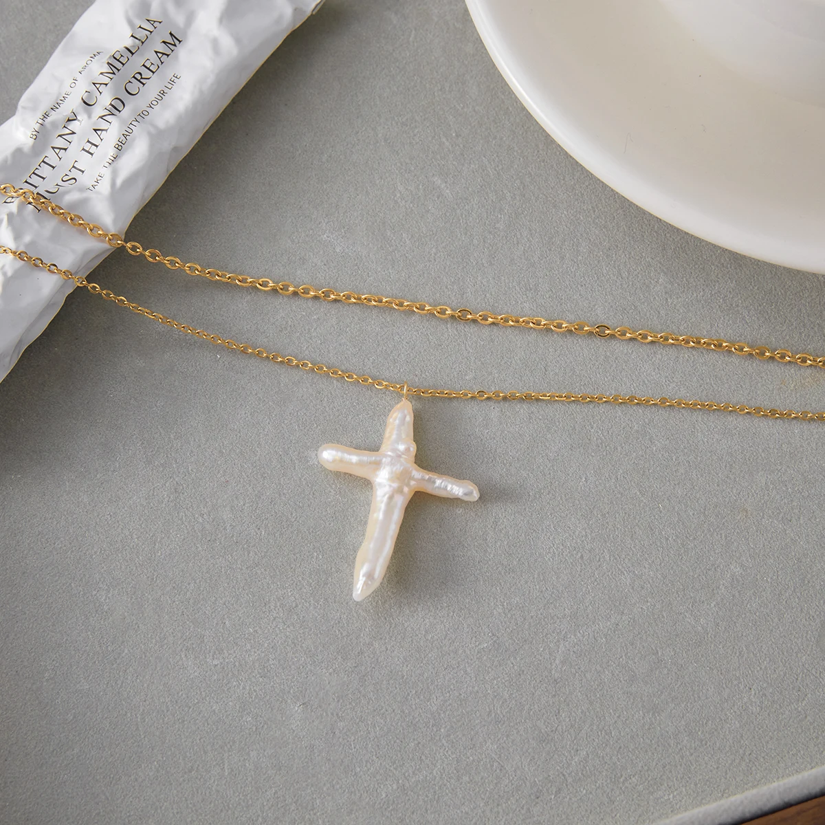 Pearl Cross Necklace
