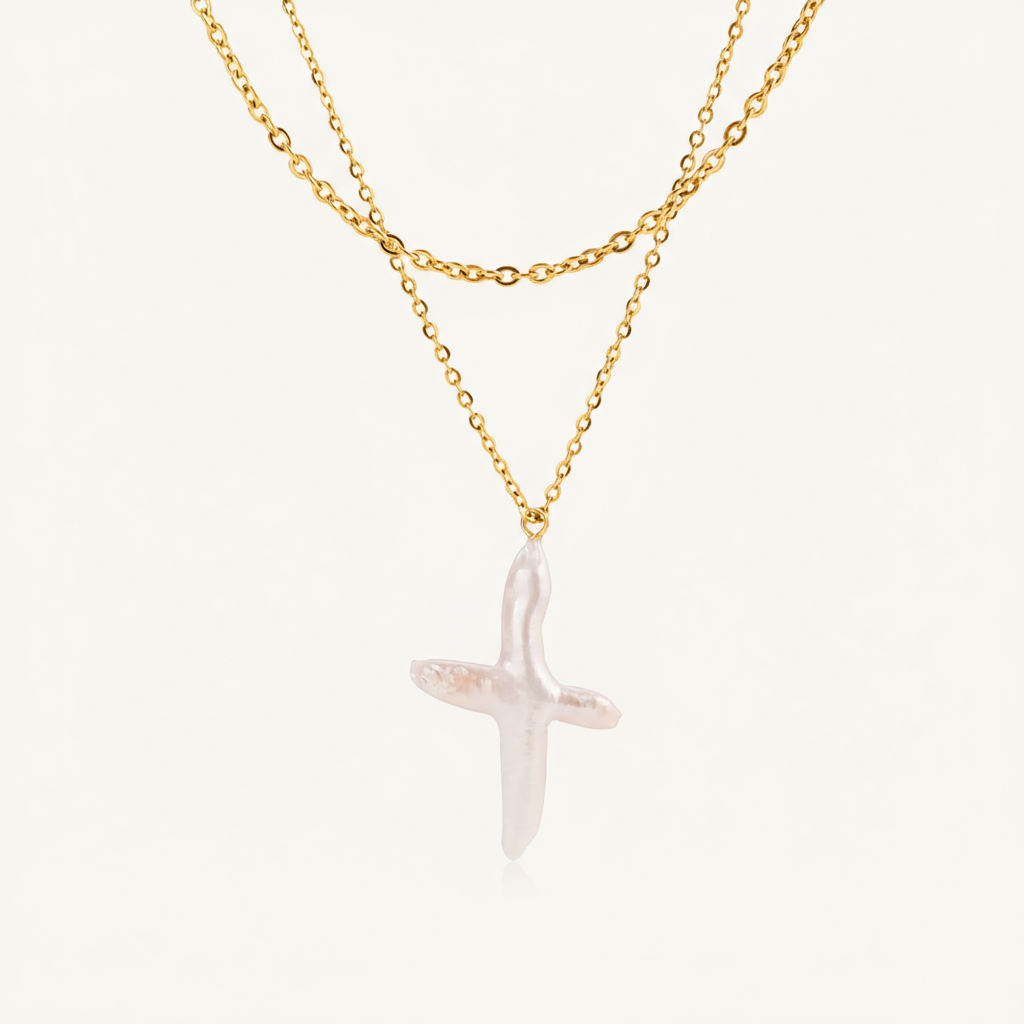 Pearl Cross Necklace